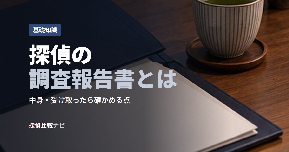 探偵の調査報告書とは